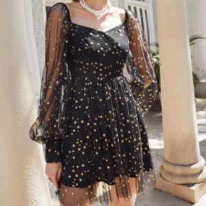 Glitter Star Mesh Dress